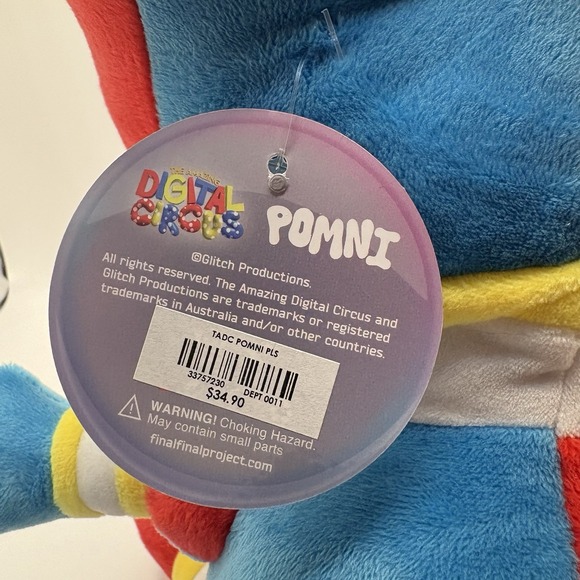 Glitch Productions Amazing Digital Circus Jester Plush Toy Collectible NEW NWT - Picture 6 of 7